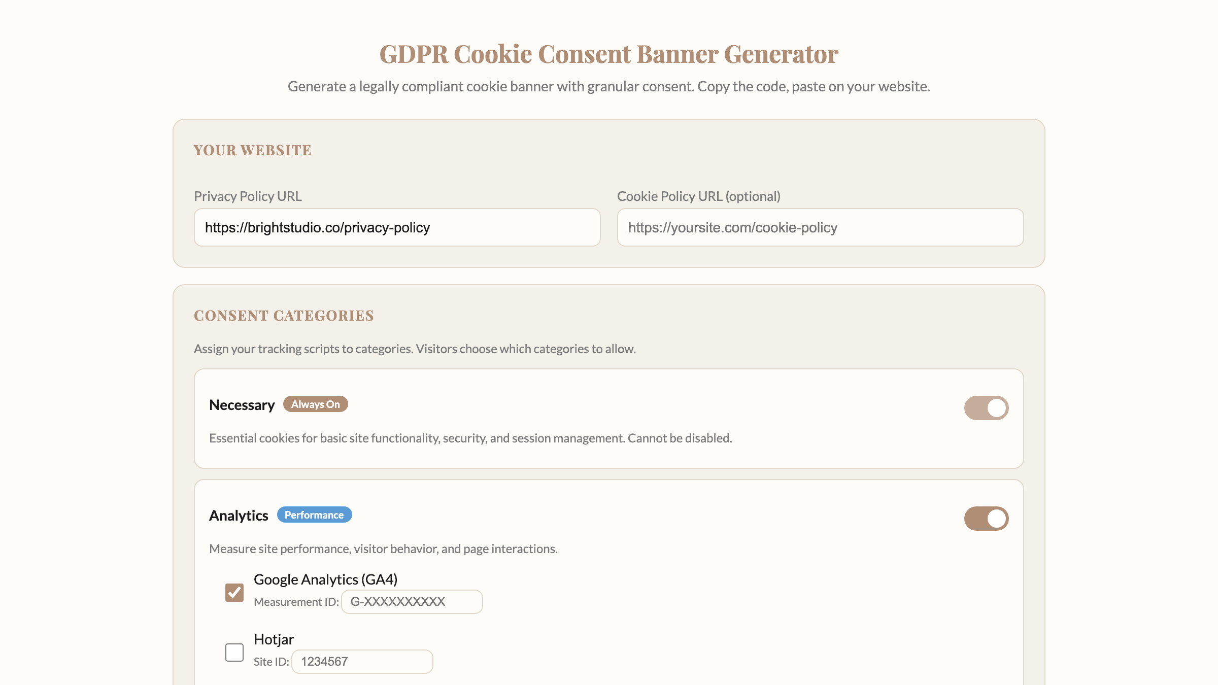 Cookie Banner