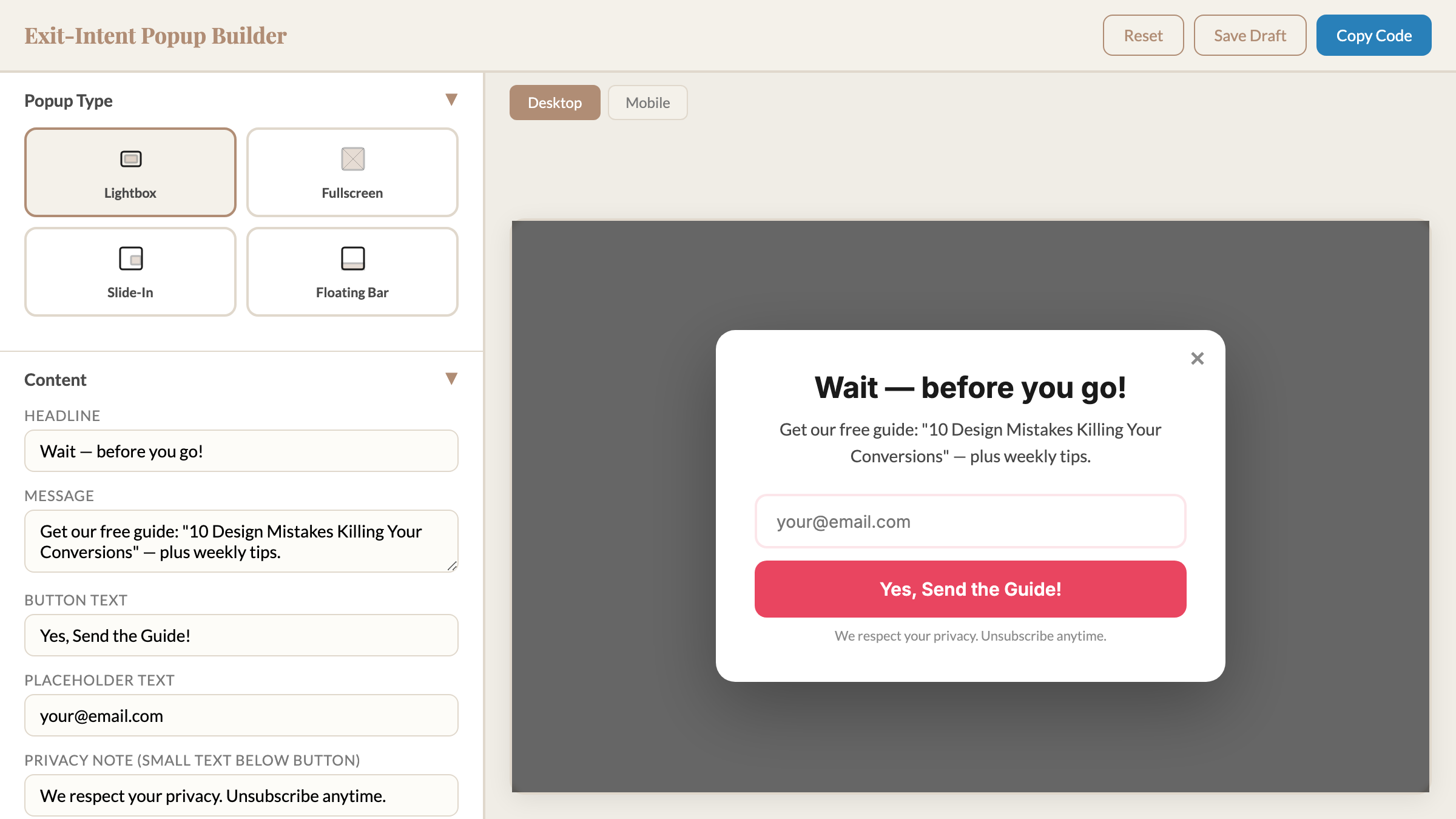Popup Builder